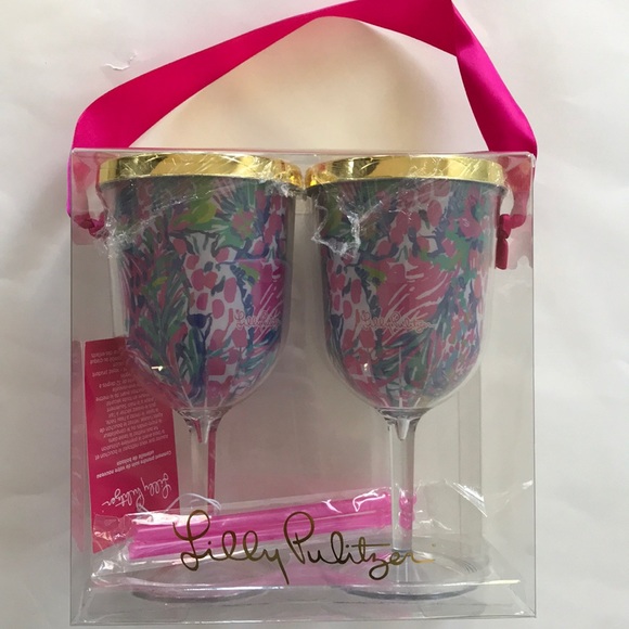 Lilly Pulitzer Other - Lilly Pulitzer Acrylic Wine Glass, Sip Sip Cup